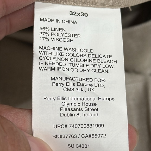 (R3) NWT Cubavera Classic linen pants for men,Sz 32/30.their quality,aesthetics. - Picture 7 of 14